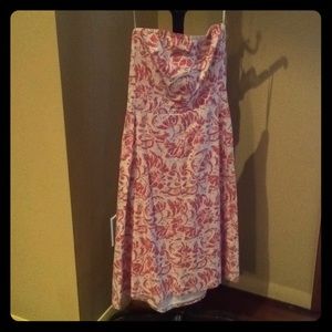 JCrew Red & White Printed Dress